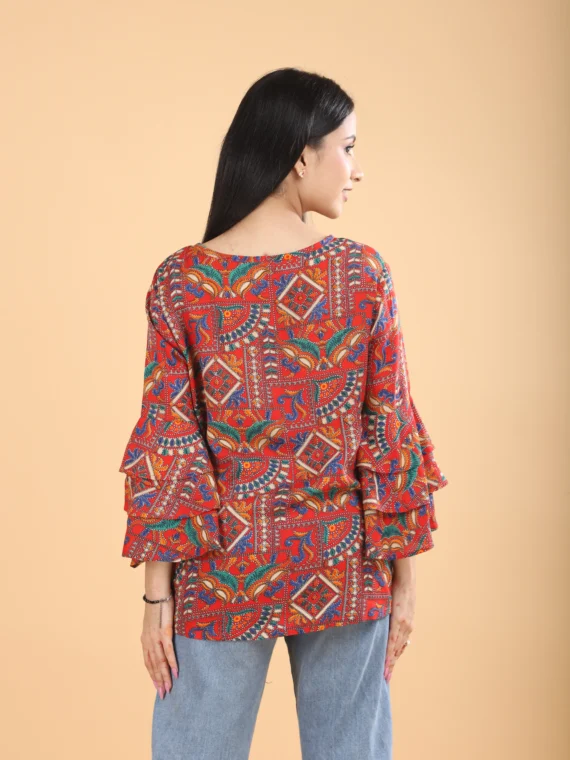 Cotton Bohemian Abstract Printed Top