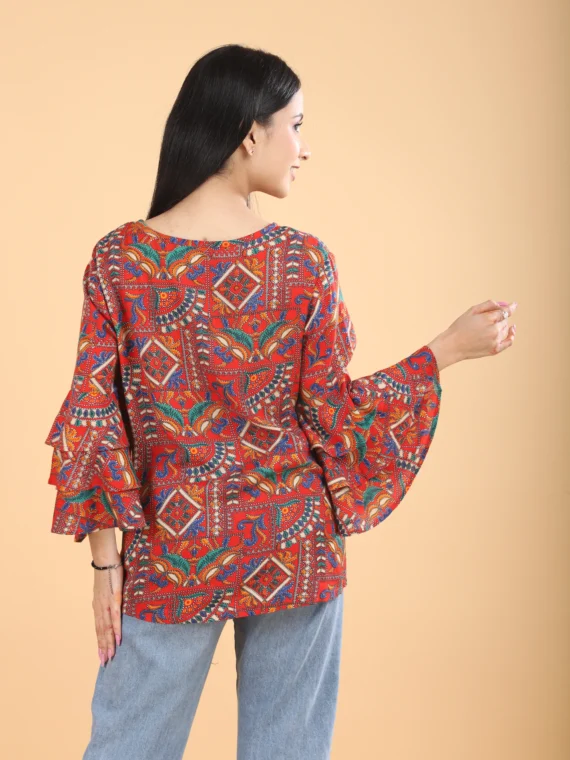 Cotton Bohemian Abstract Printed Top