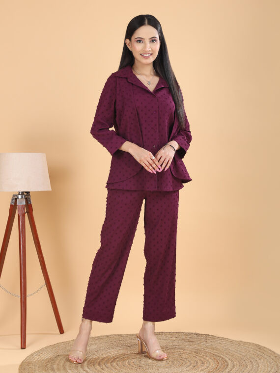 Maroon Flap Co-ord Set