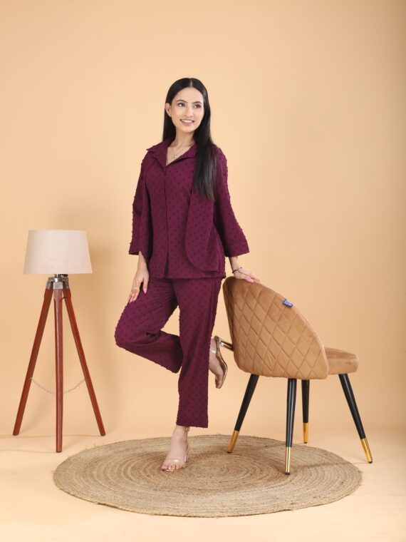 Maroon Flap Co-ord Set